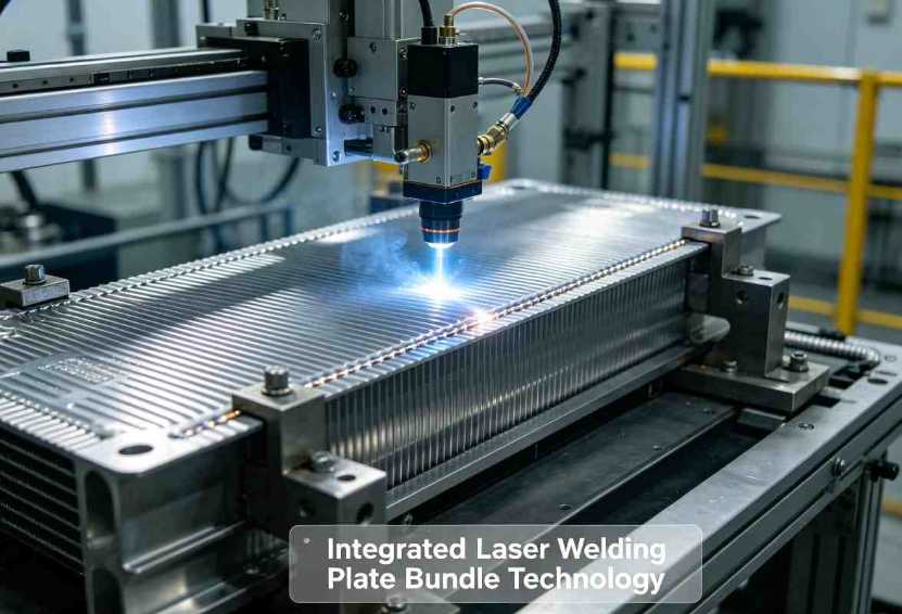 laser welding plate bundle for plate and shell heat exchanger workshop